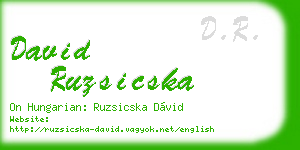 david ruzsicska business card