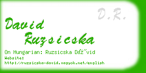 david ruzsicska business card